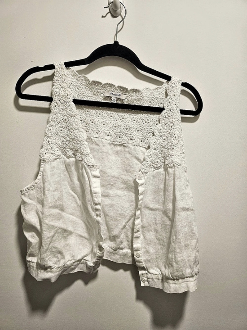 Madewell Girls Size 12 White Crochet Top